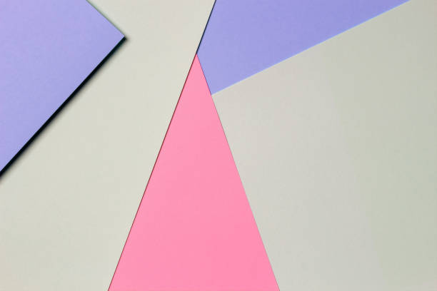 istock Abstract colored paper texture background. Minimal geometric shapes and lines in light blue, pastel pink, green colors 1400570507