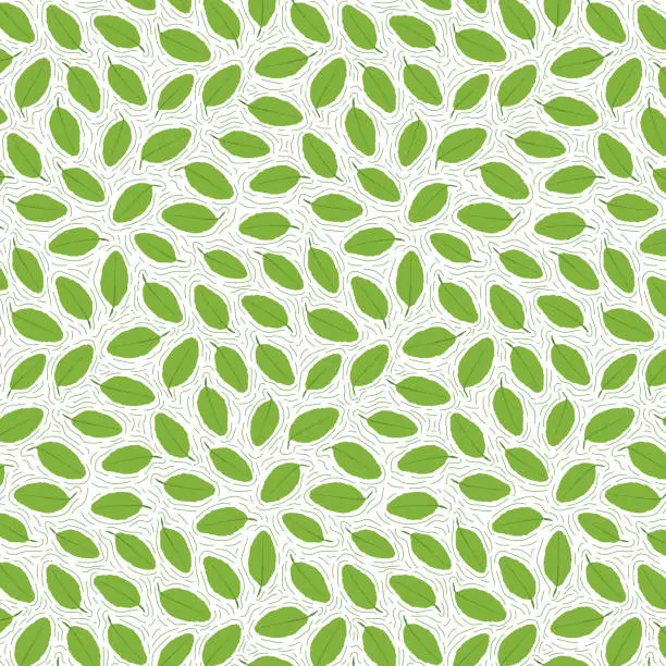 Vector illustration of Decorative background with citrus plant parts, seamless pattern.