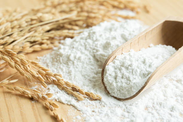 rice flour Rice flour, rice ears, gluten-free flour stock pictures, royalty-free photos & images