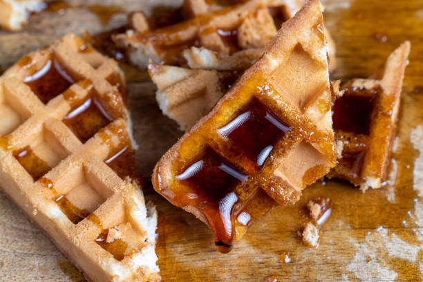 istock square sweet soft waffles in bee honey 1400575547