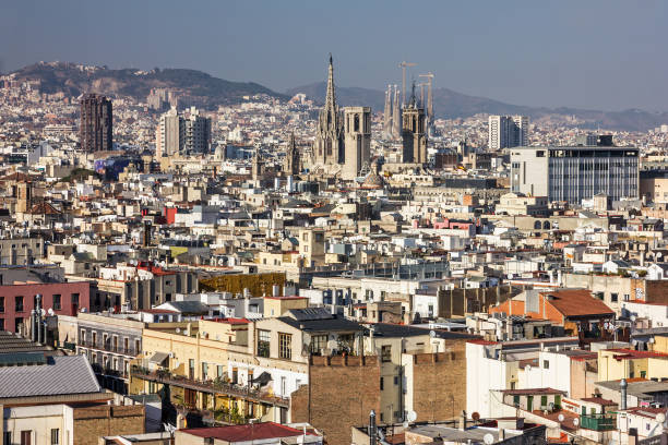 istock Barcelona city panoramic view, Spain 1400578851