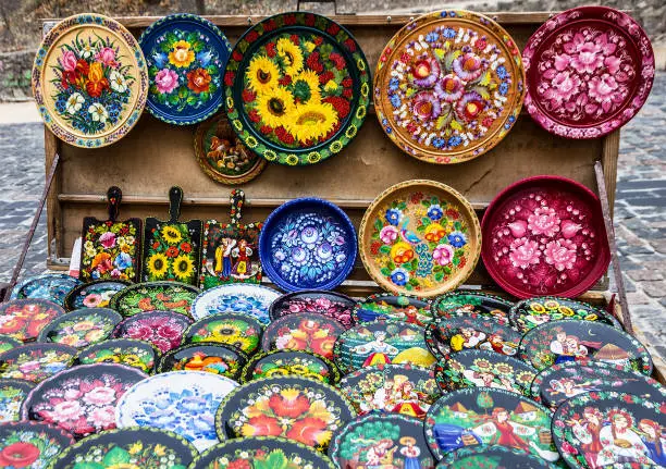 Photo of Ukrainian wooden souvenir ware, Kiev, Ukraine