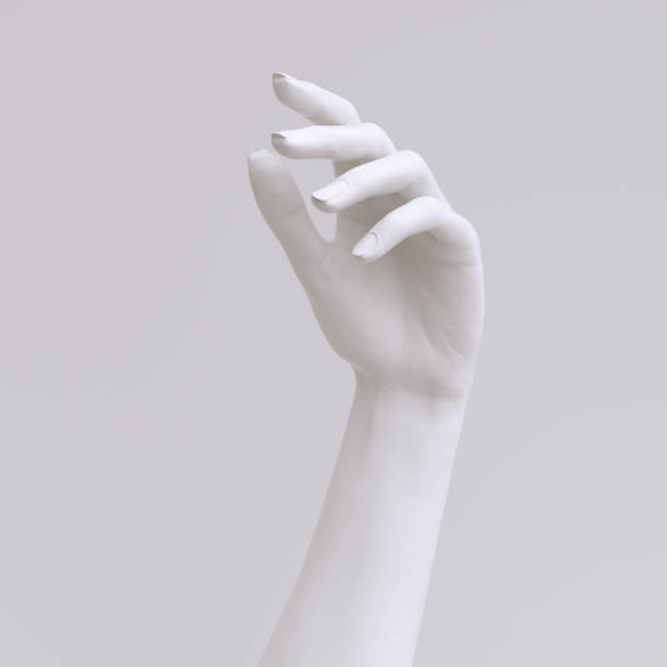 istock Beautiful female abstract white hand relaxed gesture, mannequin painted 3d rendering elegant hand. 1400584850