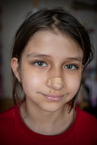 Close-up view of smiling beautiful little girl