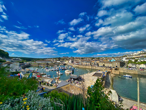 Photograph of Porthleven Harbour and Village in Cornwall