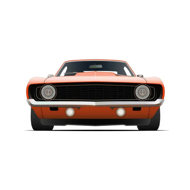 Vector illustration of Orange muscle car