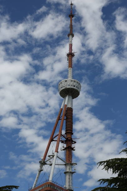 istock TV tower. High metal structure for network coverage of the city 1400595053