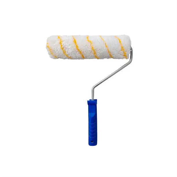New paint roller isolated on white background.