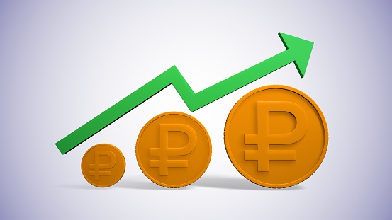 Bitcoin coin candlestick chart symbolizes cryptocurrency trading investment strategies. use in presentations, marketing materials, website related finance and cryptocurrency. 3d render illustration.