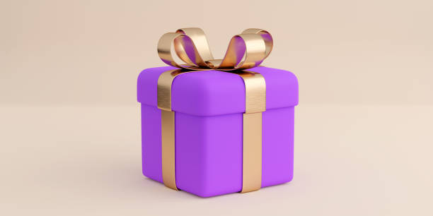 istock Realistic gift box with golden ribbon bow. 1400605081