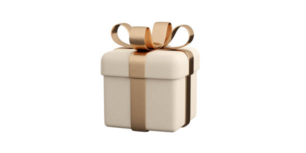 istock Realistic gift box with golden ribbon bow. 1400605270