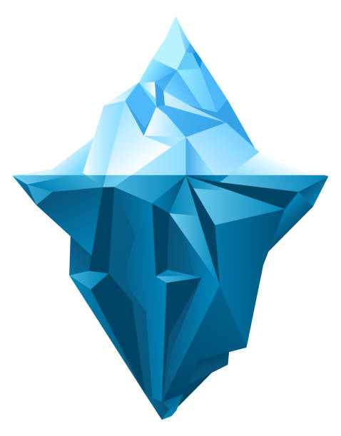 eisberg-ikone. low poly eisberg logo - iceberg stock-grafiken, -clipart, -cartoons und -symbole