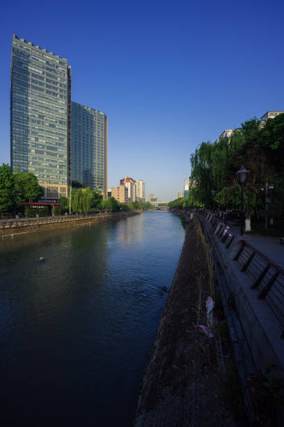 istock Chengdu riverside modern office building at dusk 1400605495
