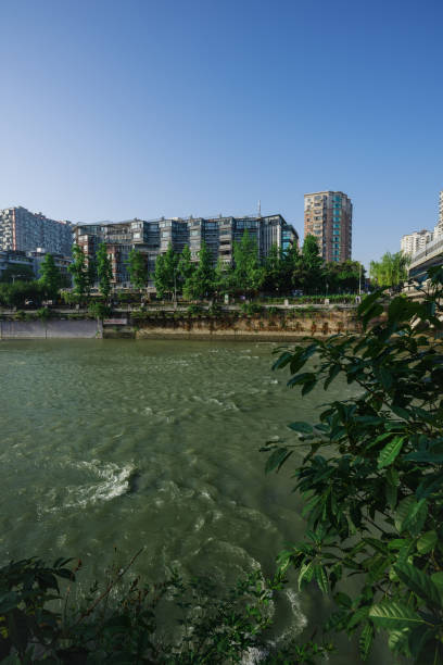 istock Chengdu riverside modern office building at dusk 1400605673
