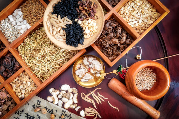 zdjęcie materiału tradycyjnej medycyny chińskiej - chinese medicine alternative medicine chinese culture herbal medicine zdjęcia i obrazy z banku zdjęć
