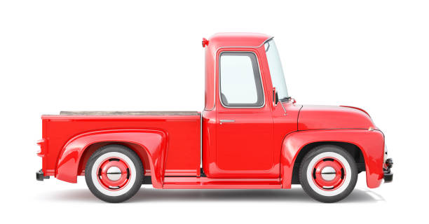 istock Old red truck for delivery isolated on a white background. 3d illustration 1400617849