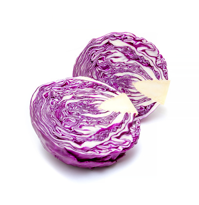 Red cabbage isolated on white background