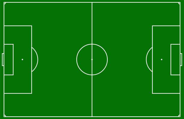 Soccer field, football pitch vector Empty green soccer field, football pitch with markings. team sports stock illustrations