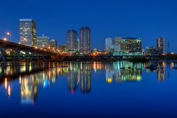 Richmond, Virginia Skyline at Night stock photo