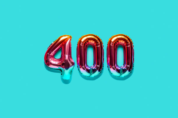 istock Rainbow foil balloon number. Top view. 1400627313