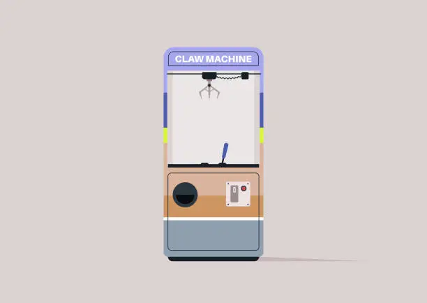 Vector illustration of An empty claw machine, an entertainment concept