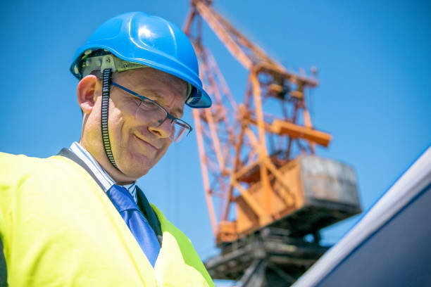 istock Technical manager of the port. 1400629199