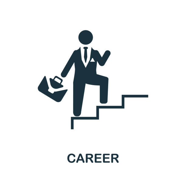 Career icon. Simple illustration from startup collection. Creative Career icon for web design, templates, infographics and more Career icon. Simple illustration from startup collection. Creative Career icon for web design, templates, infographics and more. school principal stock illustrations