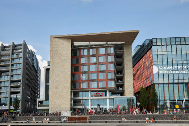 Modern waterfront architecture Oosterdokskade, Amsterdam