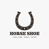 istock Vintage western country Horse shoe logo vector on white background 1400636269