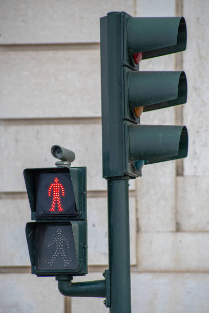 istock red traffic light for pedestrian crossing 1400639114