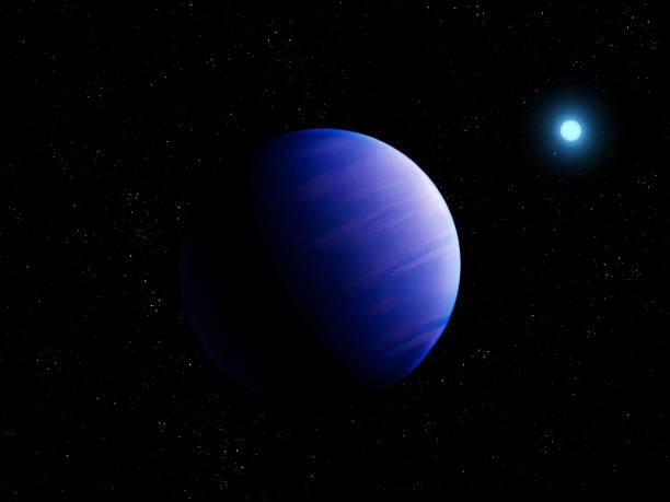 istock Mysterious blue exoplanet with a star in space 1400639969