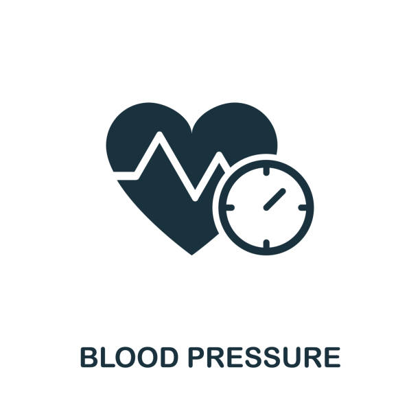 혈압 아이콘입니다. 의료 장비 컬렉션의 간단한 그림. 웹 디자인, 템플릿, 인포 그래픽 등을위한 창조적 인 혈압 아이콘 - 고혈압의 stock illustrations