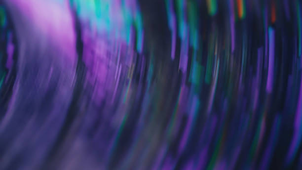 Defocused spinning colorful lights background stock photo