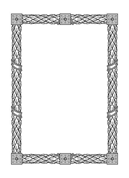 wektor starożytny rzym vintage pionowa rama liści laurowych, wstążki i rozet kwiatowych - victorian style frame picture frame wreath stock illustrations