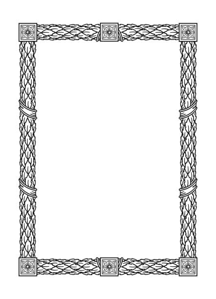 ilustrações, clipart, desenhos animados e ícones de vetor roma antiga estrutura vertical vintage de folhas de louros, fita e rosetas de flores - victorian style frame picture frame wreath