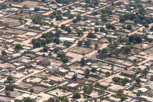 Aerial photo of one of the neighborhoods in Serekunda, The Gambia