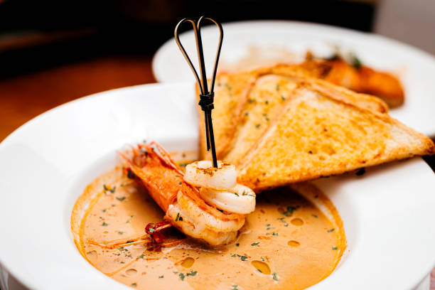 Shrimp, Gambas Soup High Resolution Stock Photo