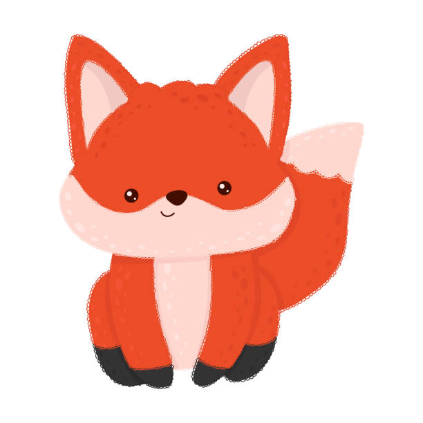 istock Funny illustration of a cheerful little fox. 1400653659