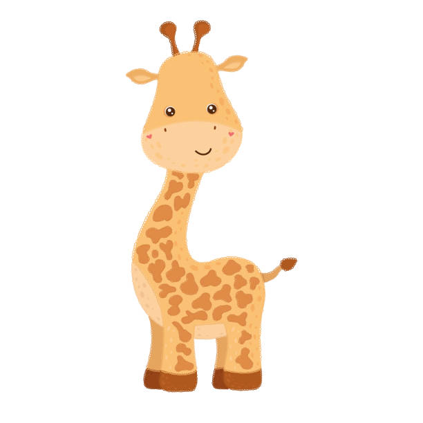 Cute baby giraffe illustration. Cute baby giraffe illustration. Vector illustration of a cute animal. Cute little illustration of giraffe for kids, baby book, fairy tales, covers, baby shower invitation, textile t-shirt. giraffe calf stock illustrations