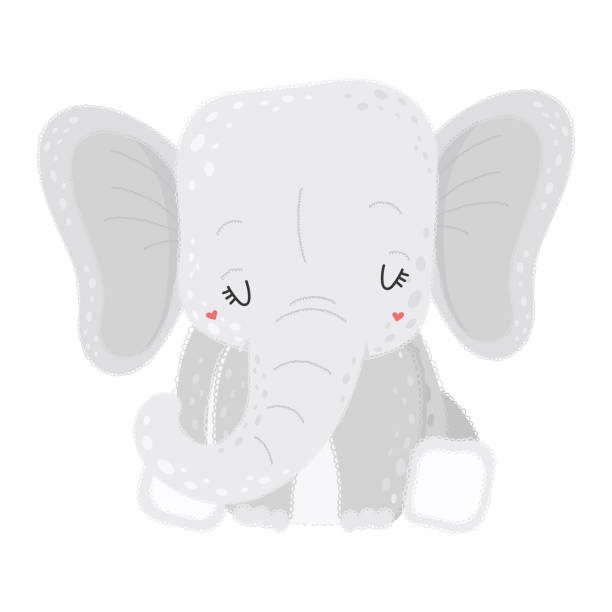 istock A cute illustration of an elephant that falls asleep. 1400653772