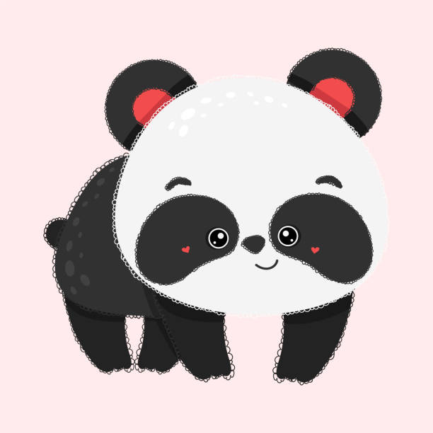 illustrations, cliparts, dessins animés et icônes de mignon ours panda illustration d’ours en peluche. - teddy panda bear