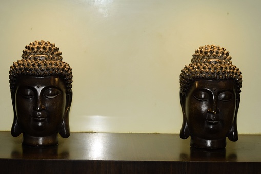 religuous decoration concept by statur figure of buddha face