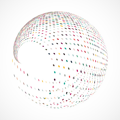 Vector colors half tone dots sphere symbol