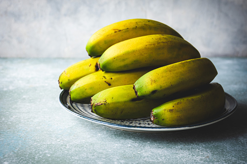 Canarian bananas on a plate