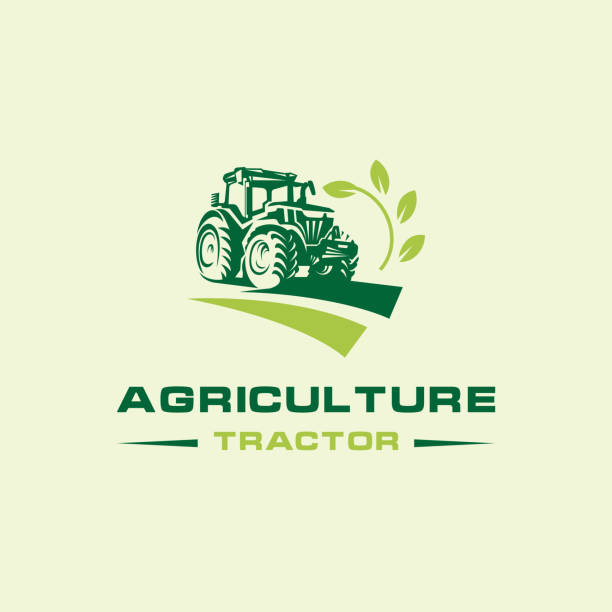 tractor farm agriculture logo design ilustracja wektorowa - business agriculture equipment farm stock illustrations