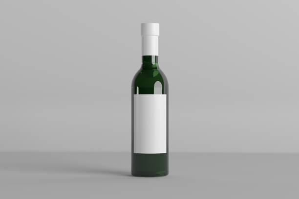 istock 3d render mockup bottles of wine, champagne with an empty label with a place for design 1400664952