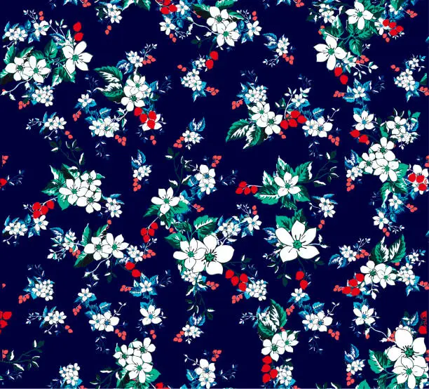 Vector illustration of Floral liberty pattern.