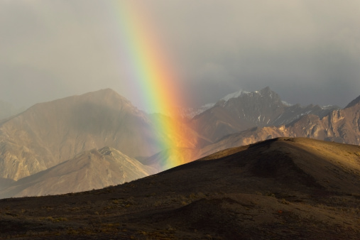 Rainbow and Cathedral Peaks, Denali National Park, Alaska.