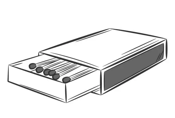 Vector illustration of Спичечный коробок со спичками