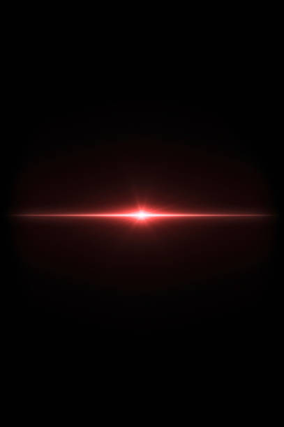 istock Red light Lens flare on black background. 1400669373
